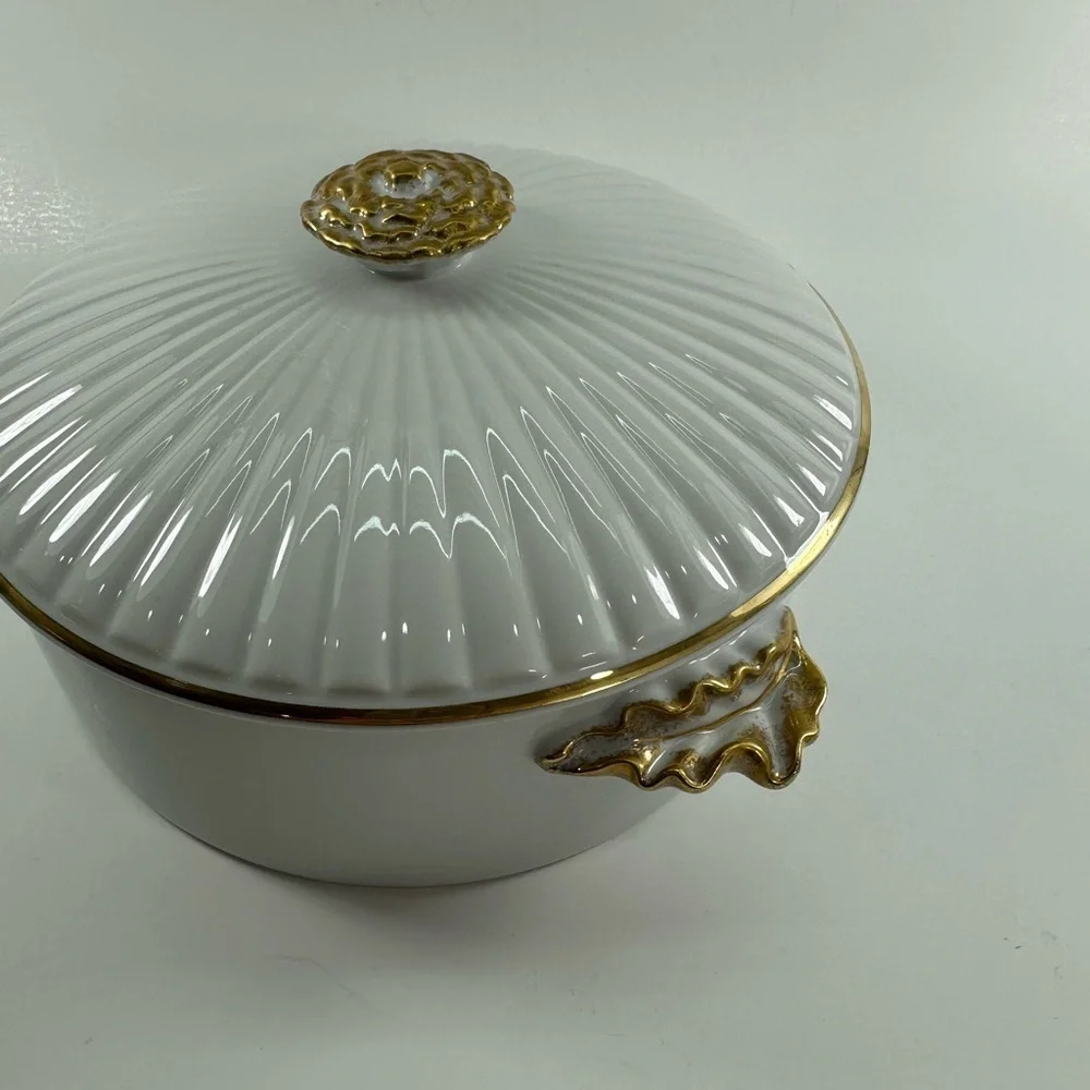 Vintage Mid Century Shafford Golden Heirloom  8” Covered Casserole Bowl Japan